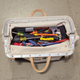Klein Tools 5102-16 Canvas Tool Bag, 16 in. Width, Beige with Vinyl Bottom