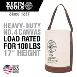 Canvas Bucket with Leather Bottom, 12-Inch