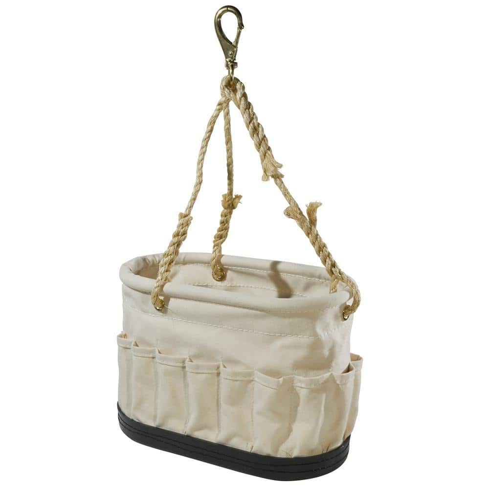 Canvas Bucket, 41-Pocket Oval Bucket with Swivel Snap