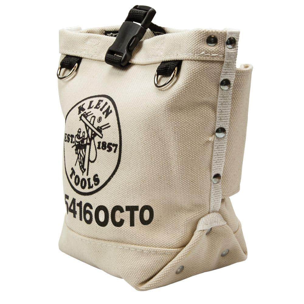 Klein Tools 9.5 in. Bull-Pin & Canvas Bolt Tool Bag with Connection Points, Model 5416OCTO