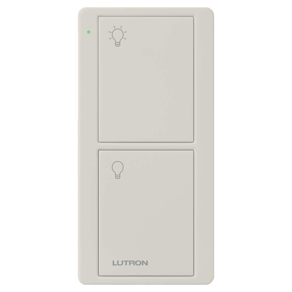 Lutron Pico Smart Remote (2-Button On/Off) for Caseta Smart Switch, Light Almond (PJ2-2B-GLA-L01)