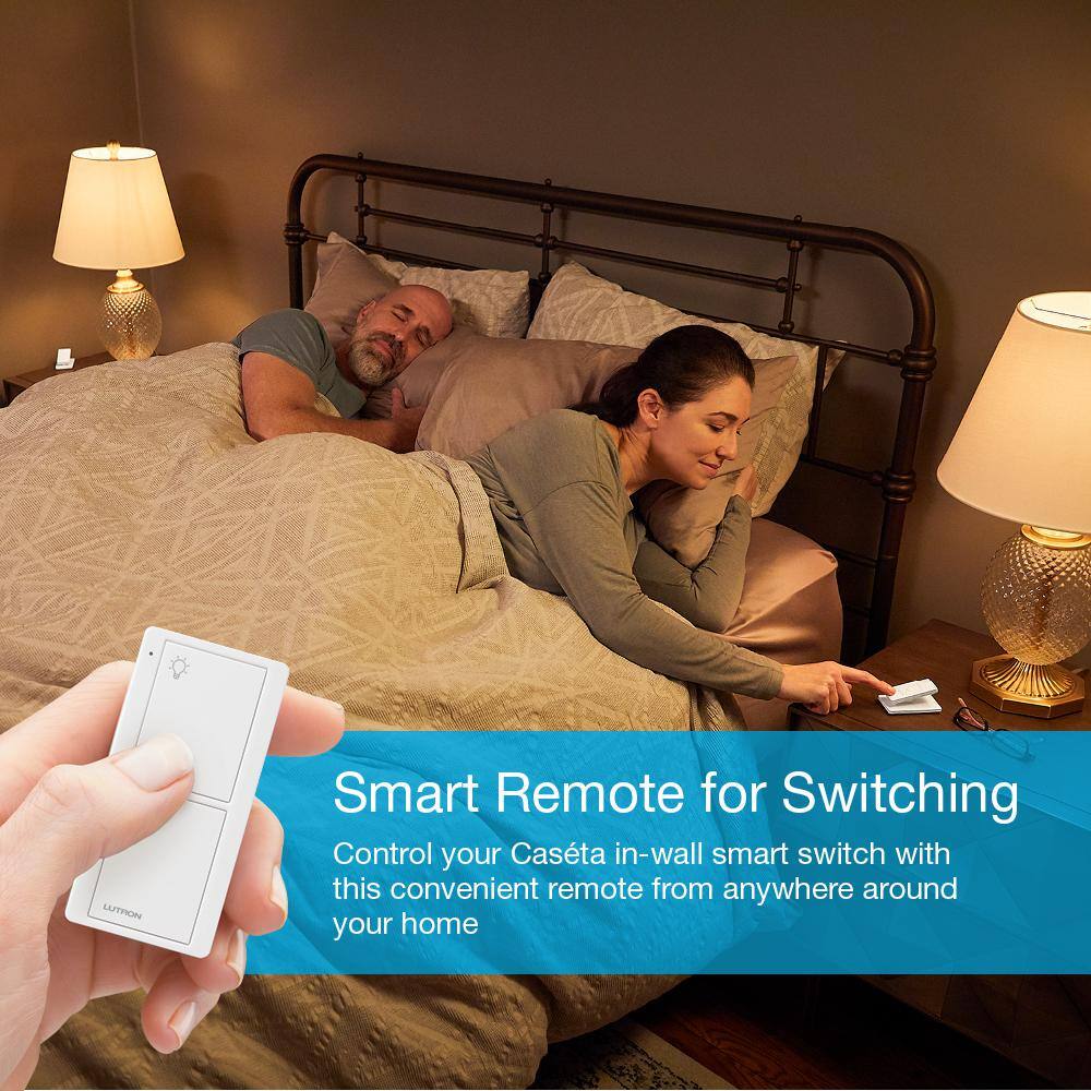 Lutron Pico Smart Remote (2-Button On/Off) for Caseta Smart Switch, Light Almond (PJ2-2B-GLA-L01)