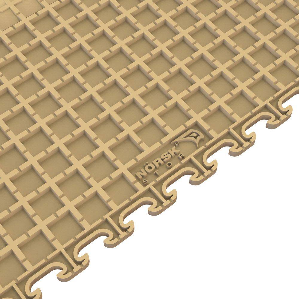 Norsk Multi-Purpose 18.3 in. x 18.3 in. Beige PVC Garage Flooring Tile with Raised Coin Pattern (6-Pieces)