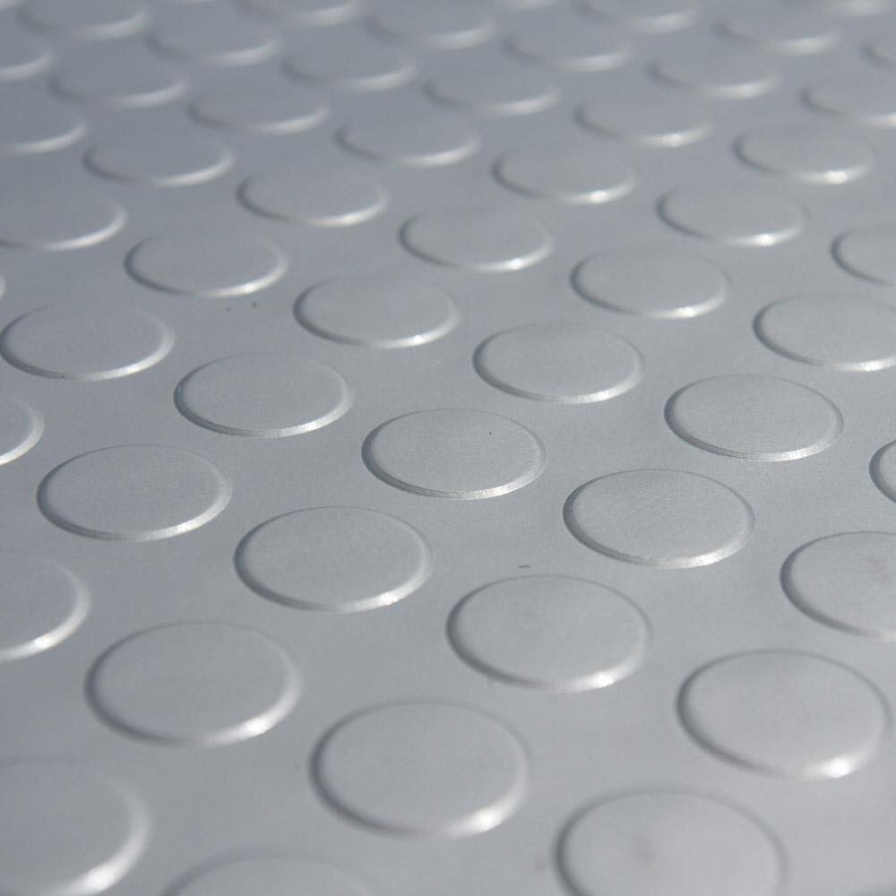 Rubber-Cal "Coin-Grip Metallic" 4 ft. x 20 ft. Beige Commercial PVC Flooring