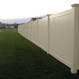 Weatherables 5 in. x 5 in. x 9 ft. Beige Vinyl Fence 3-Way Post