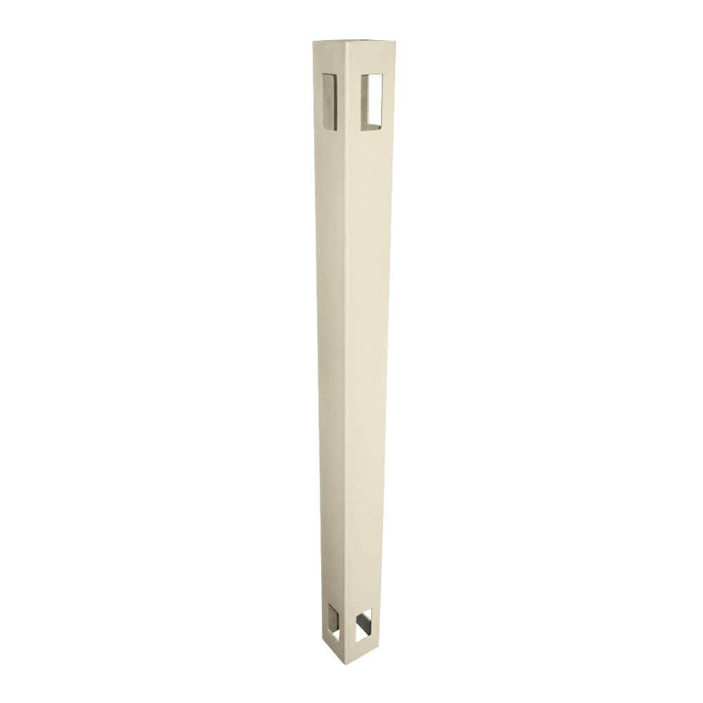 Weatherables 5 in. x 5 in. x 9 ft. Beige Vinyl Fence 3-Way Post