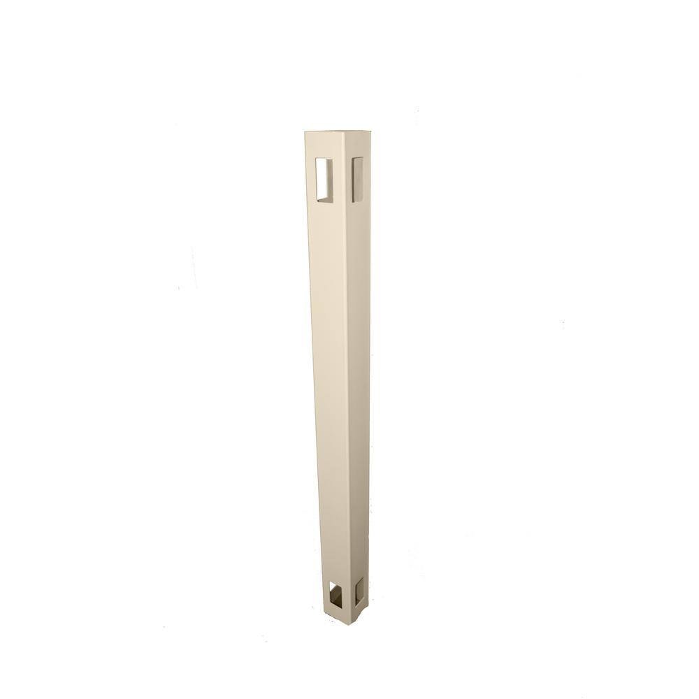 Weatherables 5 in. x 5 in. x 9 ft. Beige Vinyl Fence 3-Way Post