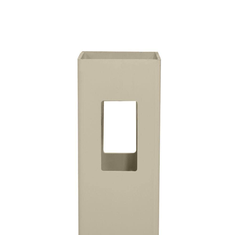 Weatherables 5x5x9 ft Beige Vinyl Fence End Post - Low Maintenance & Durable