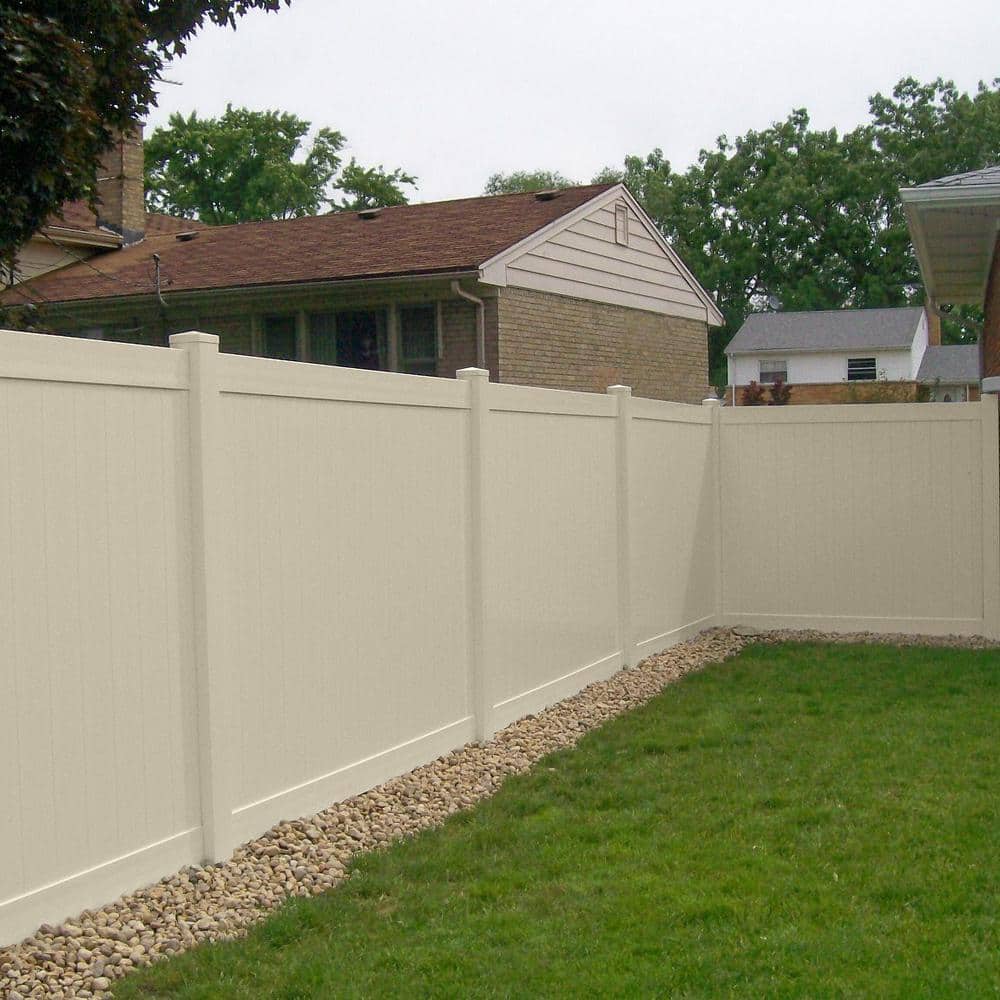 Weatherables 5x5x9 ft Beige Vinyl Fence End Post - Low Maintenance & Durable