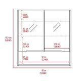 Zeus & Ruta Beige 23.6 in. W x 24.6 in. H Rectangular Particle Board Mirror Medicine Cabinet with Mirror Surface Mount Double Door