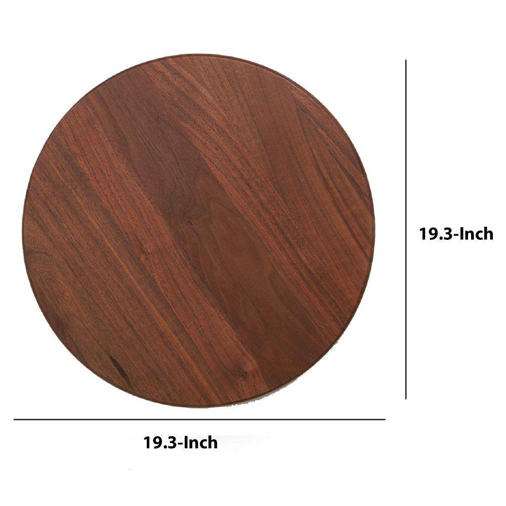 Benjara 0- Shelf 18 in. Espresso Brown Metal Base Lazy Susan