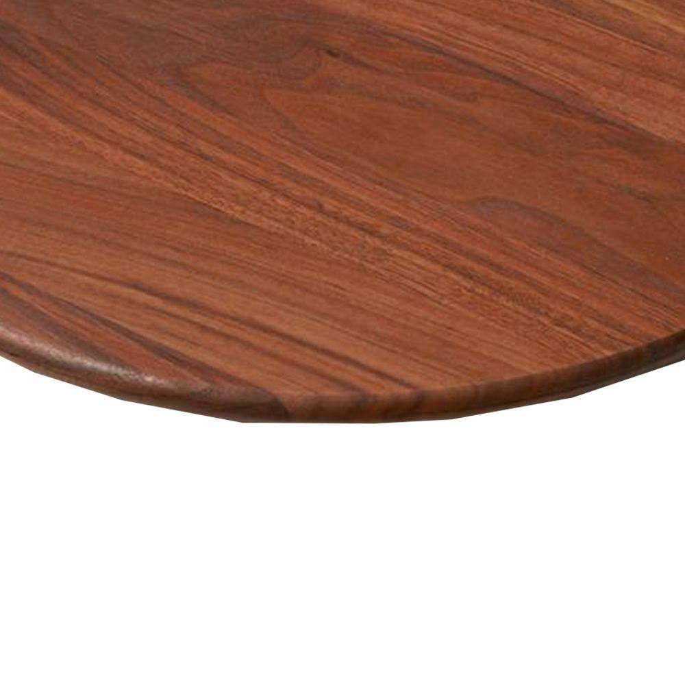 Benjara 0- Shelf 18 in. Espresso Brown Metal Base Lazy Susan