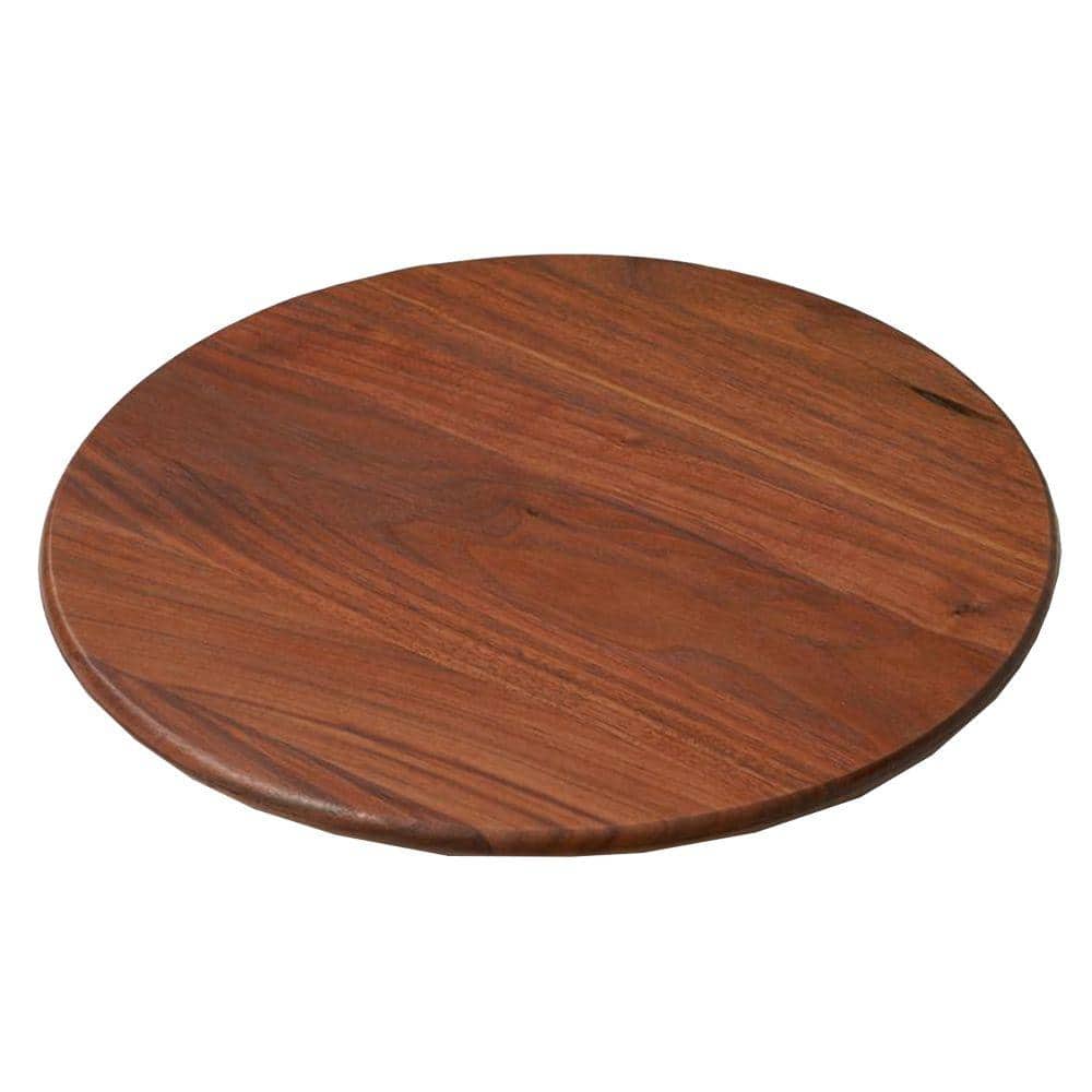 Benjara 0- Shelf 18 in. Espresso Brown Metal Base Lazy Susan