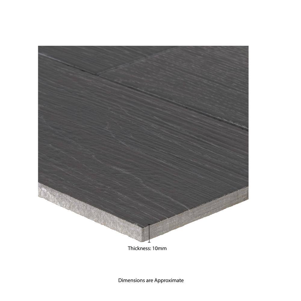 Benson Nero 6 in. x 36 in. Matte Porcelain Floor and Wall Tile (13.5 sq. ft./Case)