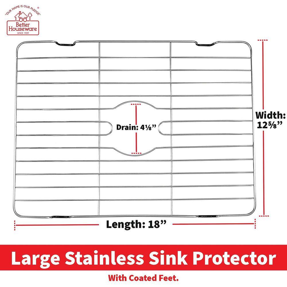 Better Houseware Sink Grid Protector 18.125" x 12.625" Stainless Steel