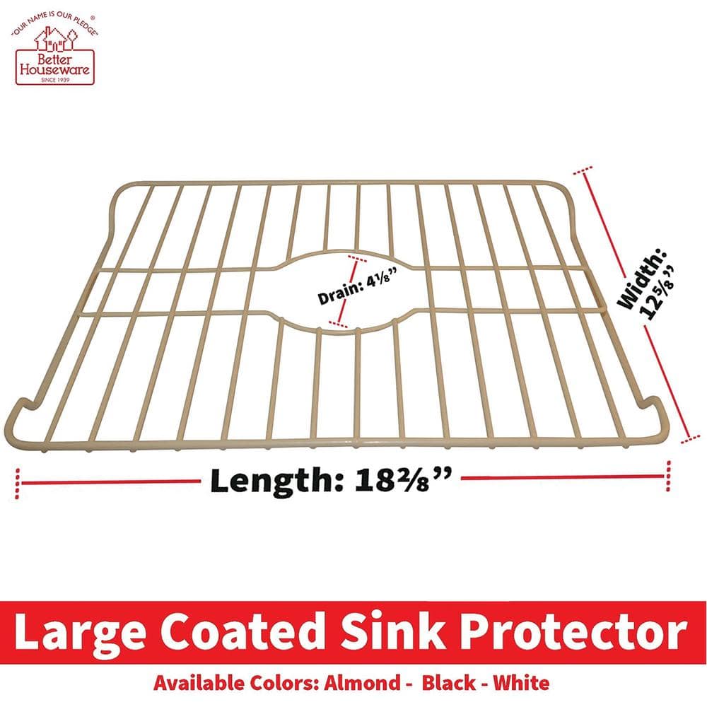 Better Houseware Almond Steel Sink Bottom Grid Protector