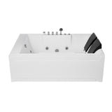 72 in. Acrylic Flatbottom Whirlpool Bathtub in White - Super Arbor