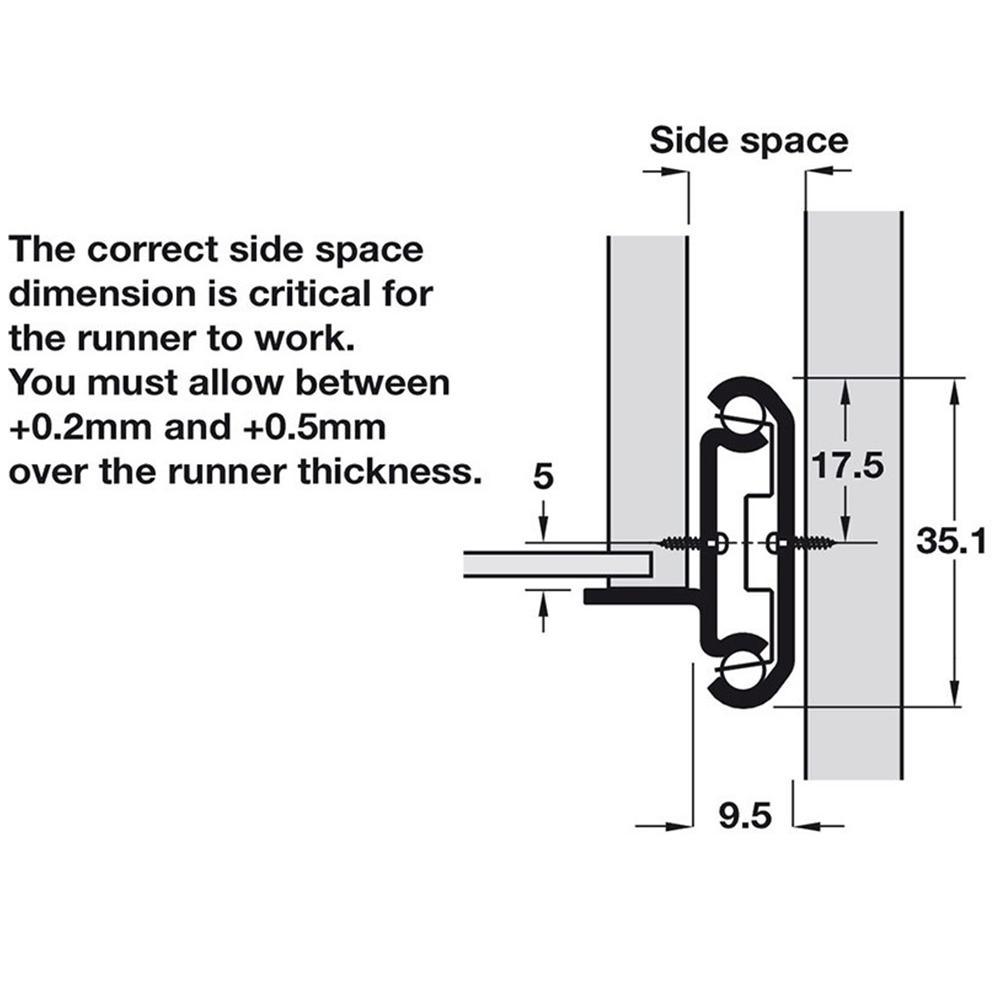 18 in. 2-Way Travel Ball Bearing Drawer Slide Set (1-Pair) - Super Arbor