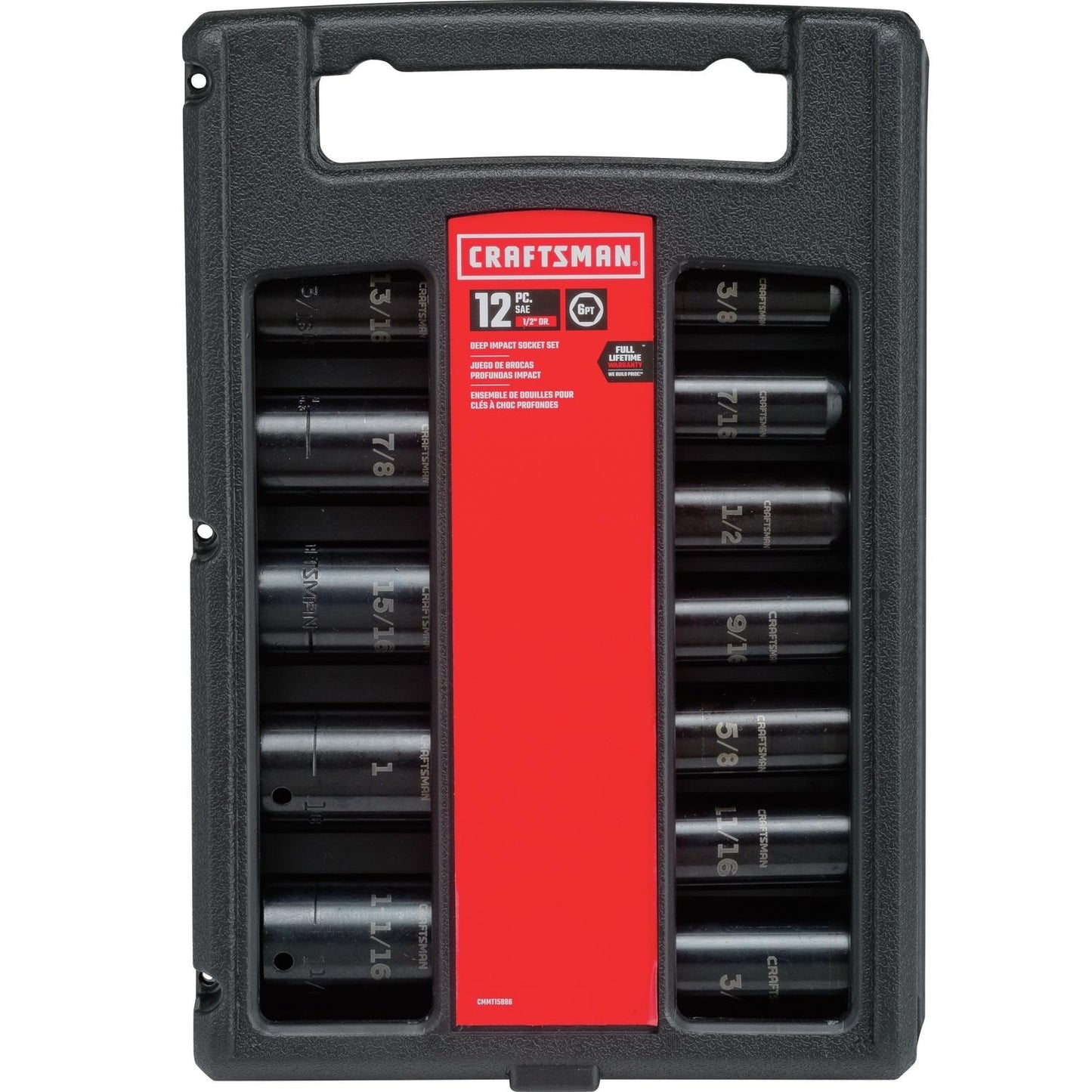 Craftsman SAE 12 pc Deep Impact Socket Set - 1/2 in. Drive, 6 Point