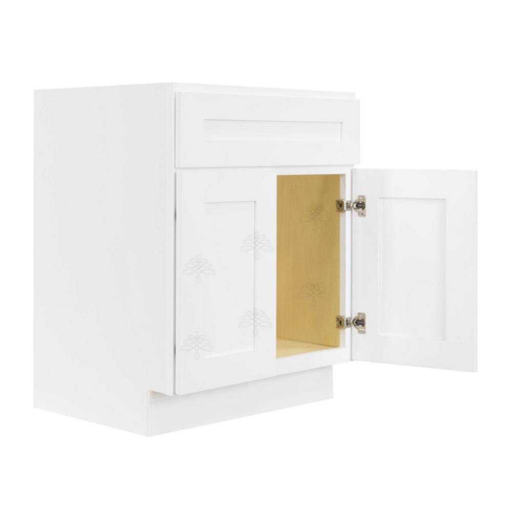 Lancaster Shaker Assembled 24 in. W x 21 in. D x 33 in. H Bath Vanity Cabinet with 2 Doors in White - Super Arbor