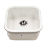 Platus Undermount Fireclay 19 in. Single Bowl Bar Sink in White with Square Basin