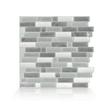 Crescendo Agati 9.73 in. W x 9.36 in. H Gray Peel and Stick Decorative Mosaic Wall Tile Backsplash (4-Pack) - Super Arbor