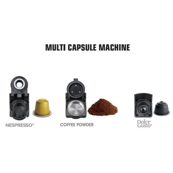 1-Cup Multi-Capsule Compaticle Coffee Maker in Black