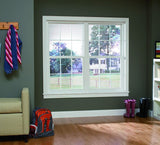 RELIABILT 105 Series New Construction 31-1/2-in x 59-1/2-in x 2-5/8-in Jamb White Vinyl Low-e Argon Single Hung Window with Grids Half Screen Included