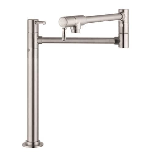 Hansgrohe HG Kitchen Steel Optik 2-Handle Wall-Mount Pot Filler Handle Kitchen Faucet