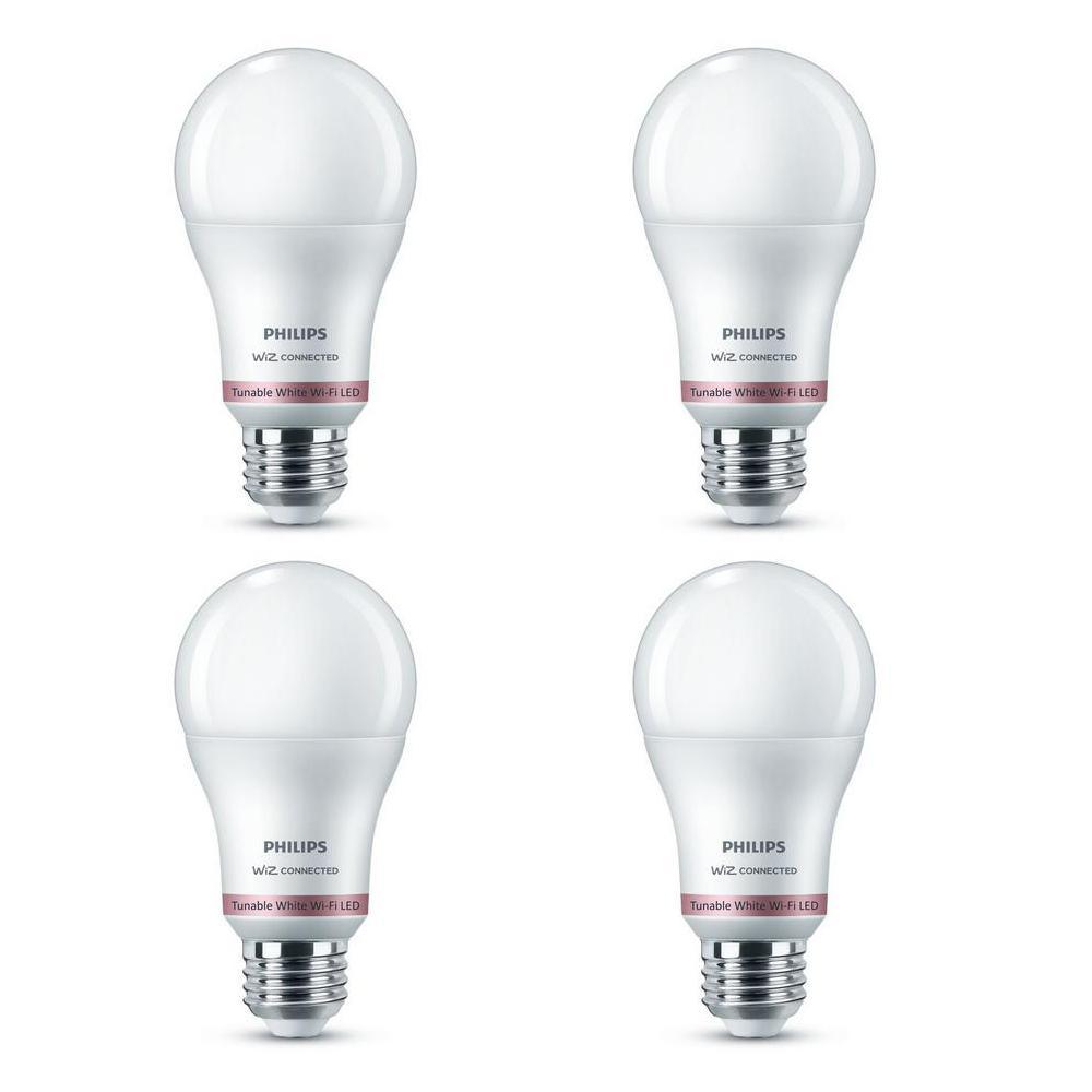 Daylight A19 LED 60-Watt Equivalent Dimmable Smart Wi-Fi Wiz Connected Wireless Light Bulb (4-Pack) - Super Arbor