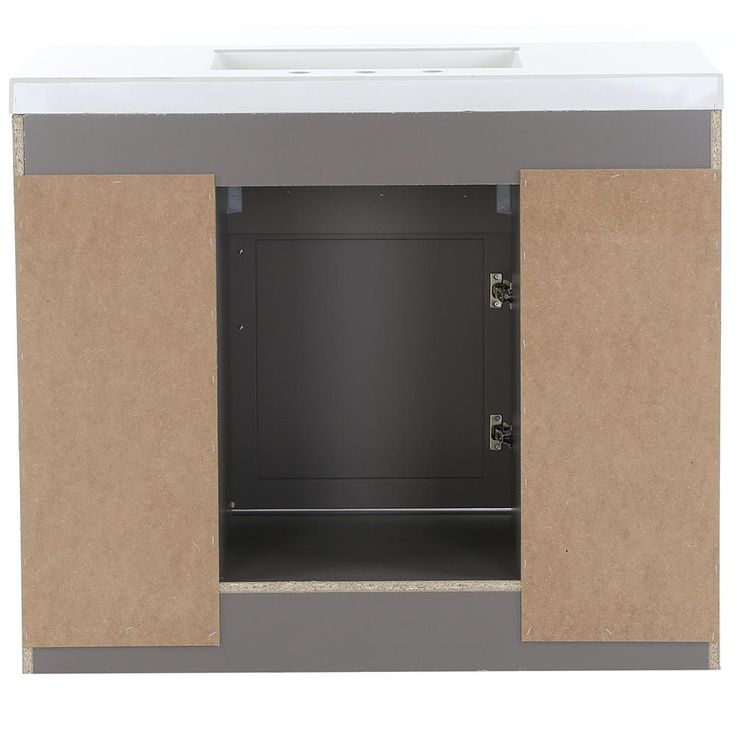 Rosedale 42 in. W x 19 in. D Bath Vanity in Taupe Gray with Cultured Marble Vanity Top in White with White Sink
