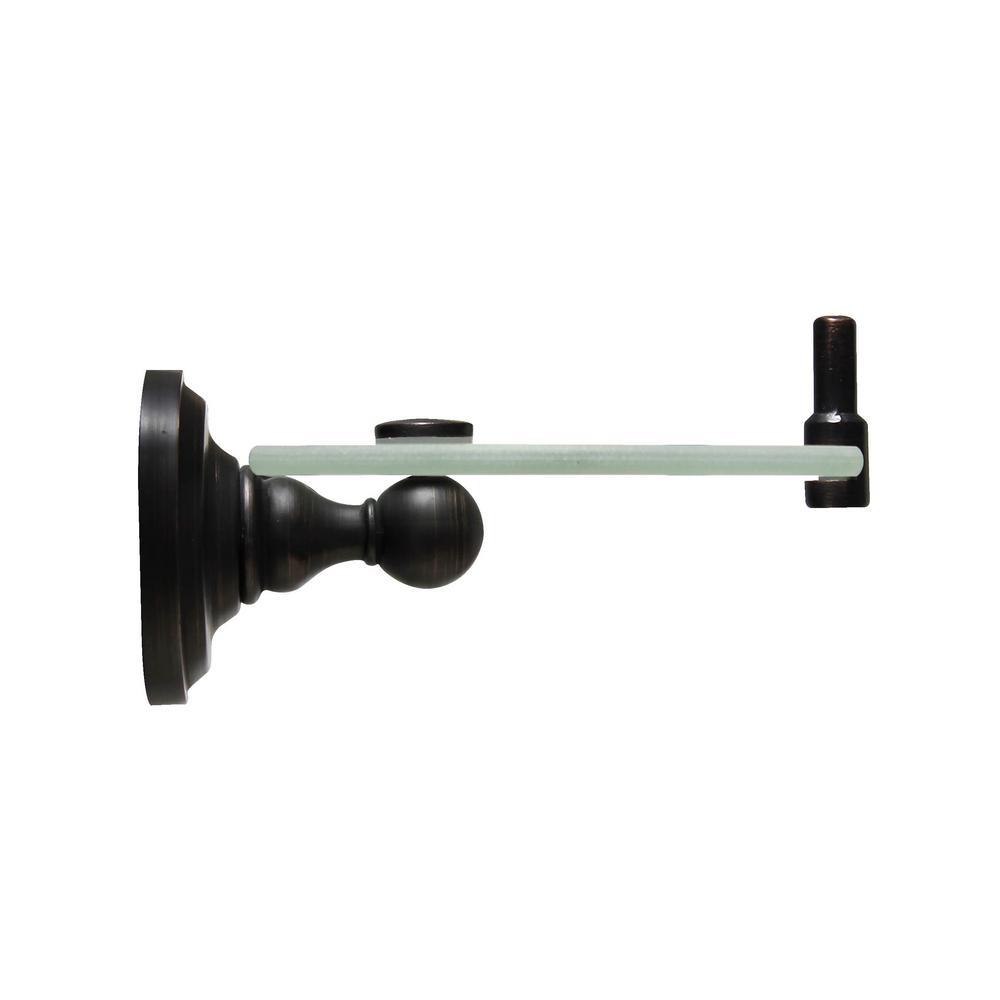 Viola 20 in. Frosted Glass Shelf with Rail in Rubbed Bronze - Super Arbor