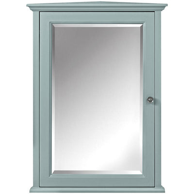 Hamilton 20 in. W x 27 in. H x 12 in. D Corner Bathroom Storage Wall Cabinet in Sea Glass - Super Arbor