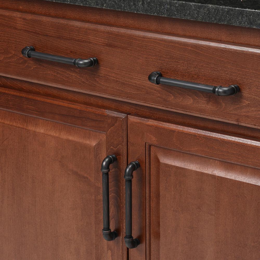 6-15/16 in. (160 mm) Pipeline Vintage Bronze Cabinet Center-to-Center Pull - Super Arbor