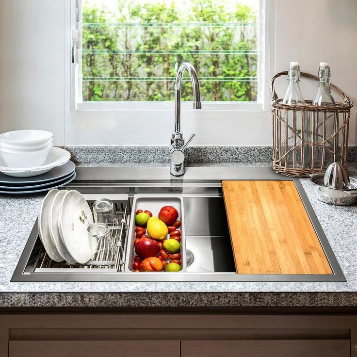 Handcrafted All-in-One Drop-In 32 in. x 22 in. x 9 in. Single Bowl Kitchen Sink in Stainless Steel with Accessories