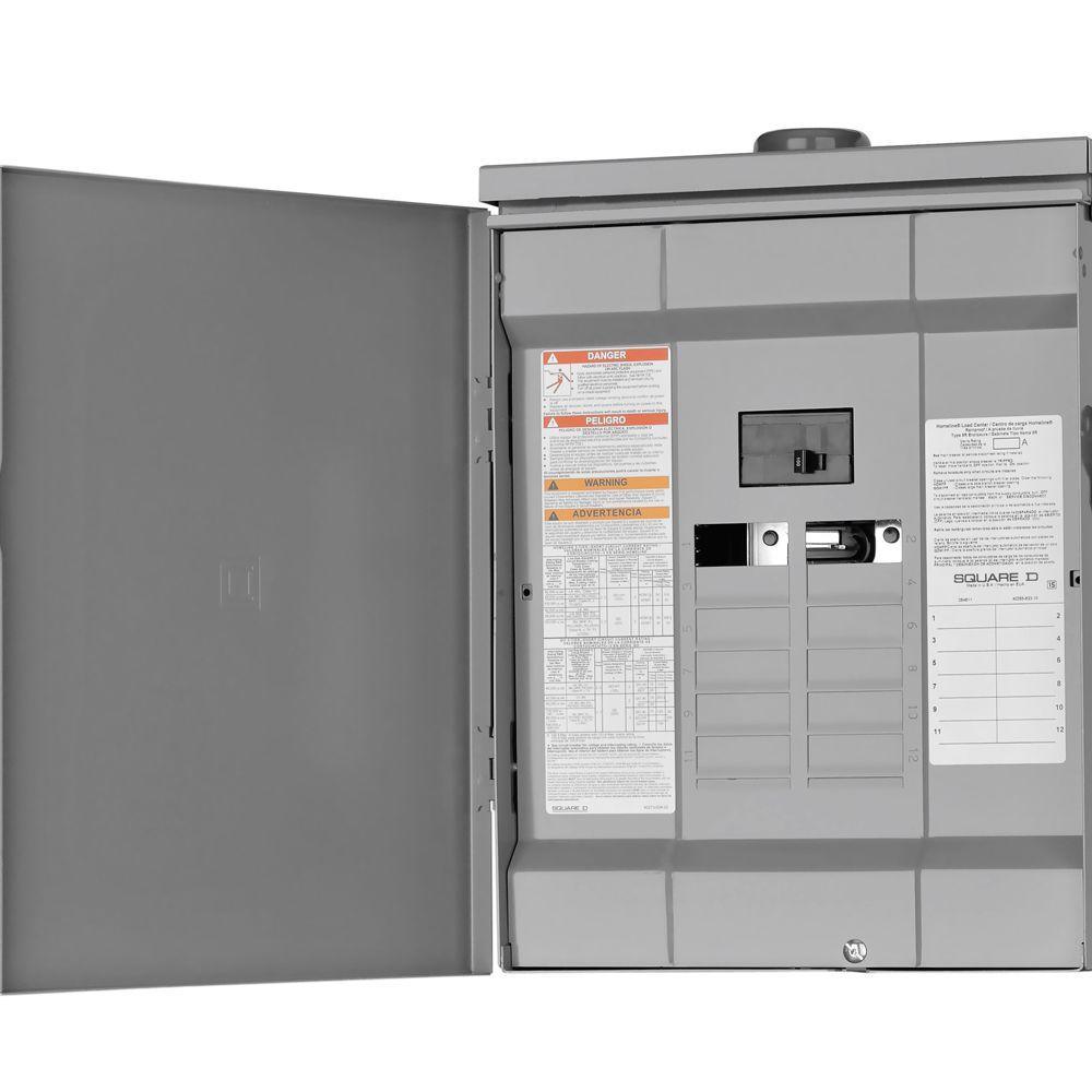 Homeline 100 Amp 20-Space 40-Circuit Outdoor Main Breaker Plug-On Neutral Load Center - Super Arbor
