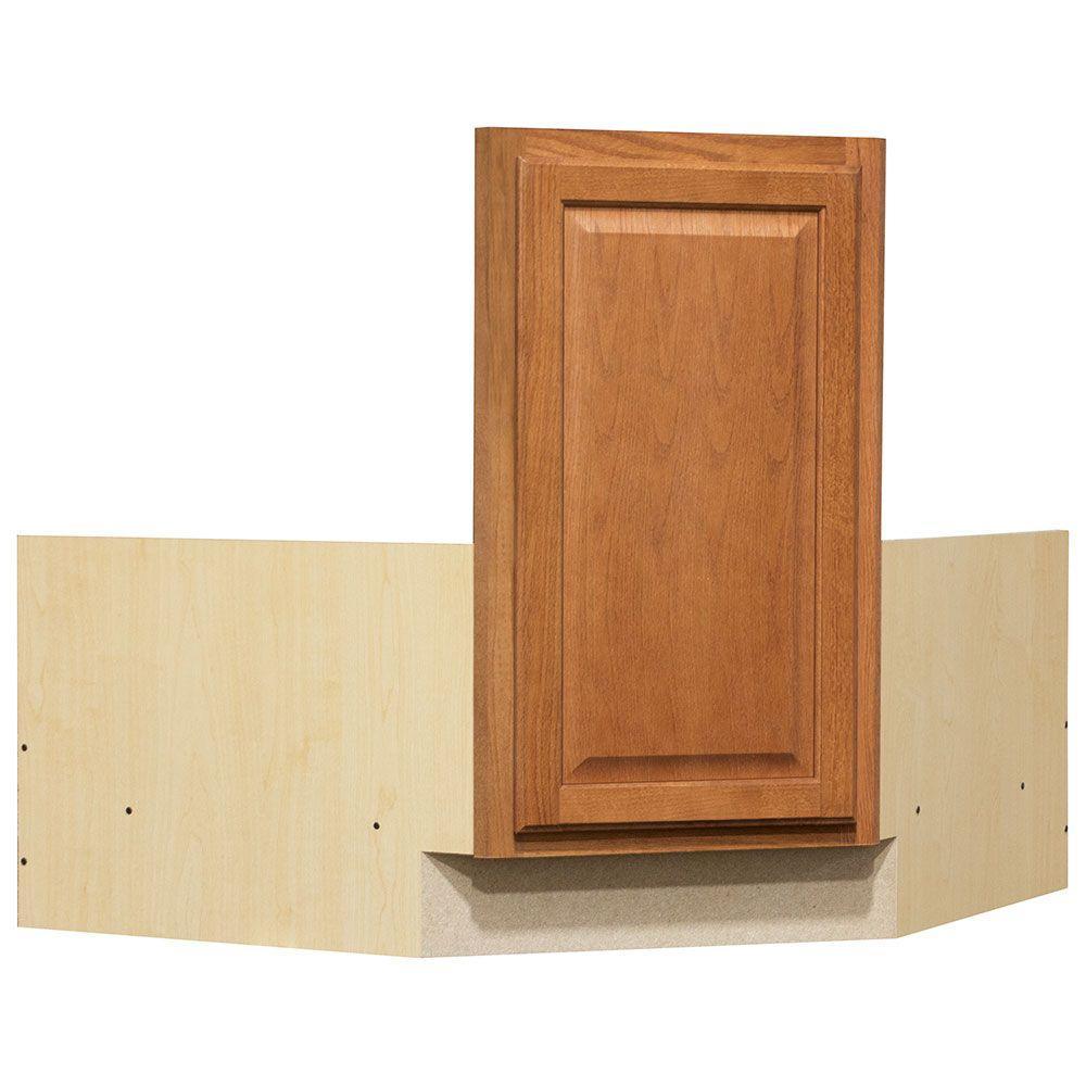 Hampton Partially Assembled 36 x 34.5 x 24 in. Corner Sink Base Kitchen Cabinet in Satin White