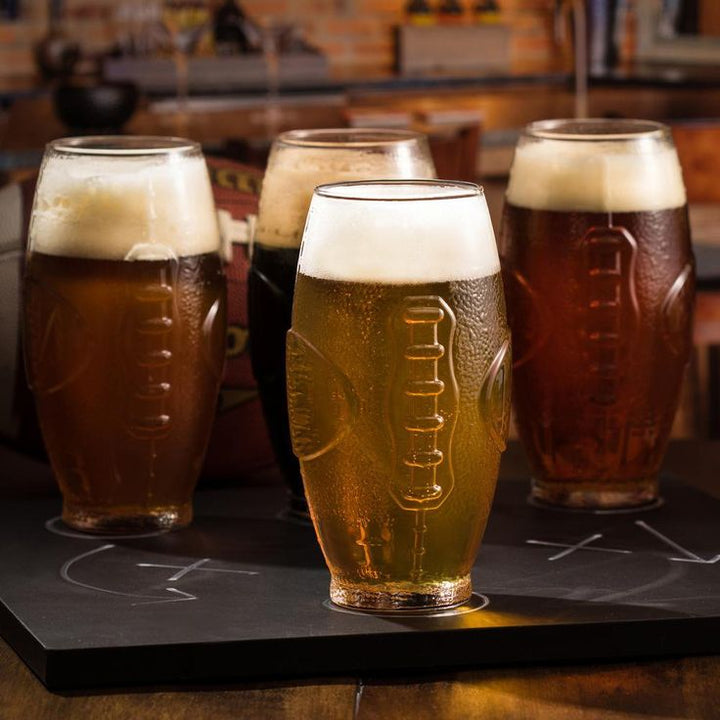 Football 23 oz. Tumbler Glass Set (8-Pack)