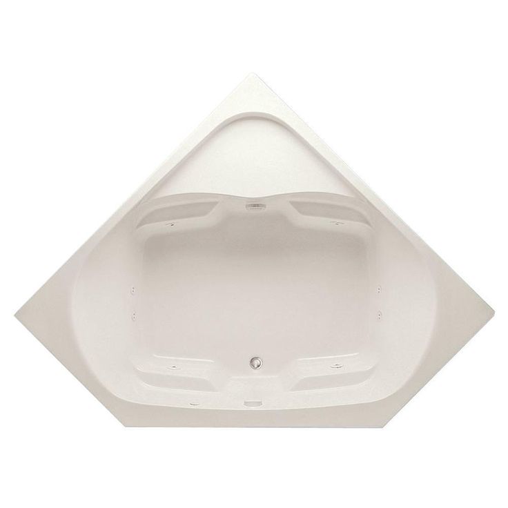 Cavalcade 60 in. Acrylic Center Drain Corner Drop-In Whirlpool Bathtub with Heater in White Pump Location 2