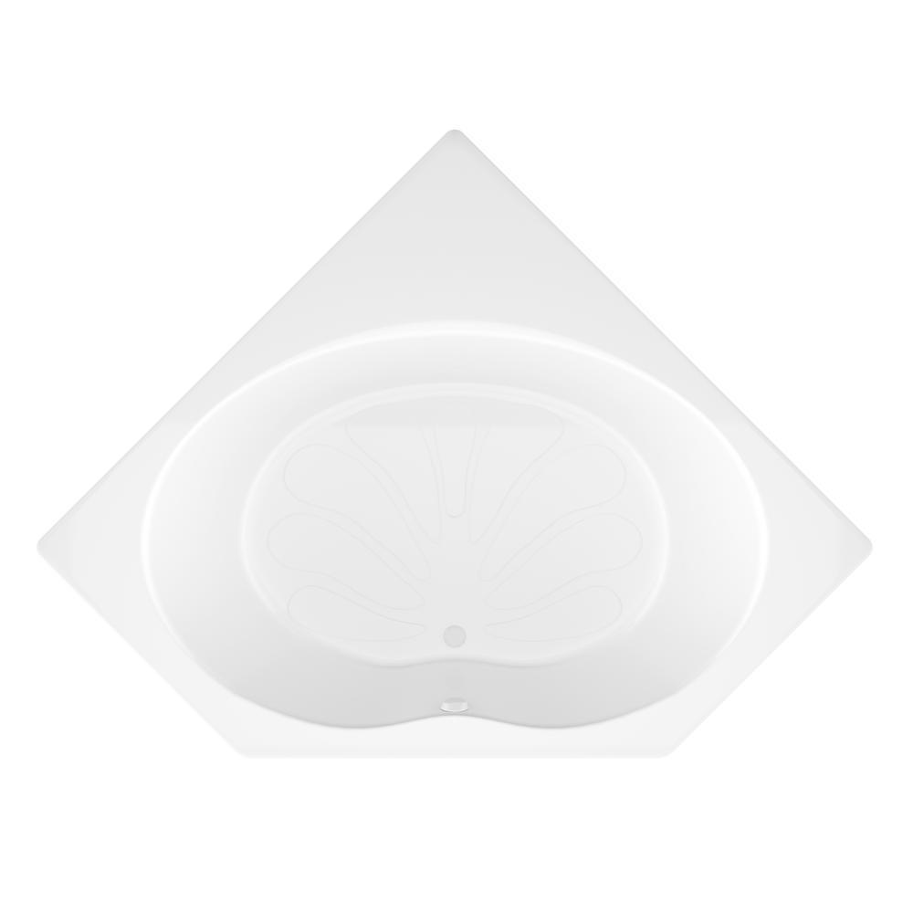 Carnelian 5 ft. Center Drain Soaker Tub in White - Super Arbor