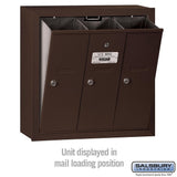 3500 Series Bronze Surface-Mounted Private Vertical Mailbox with 3 Doors - Super Arbor