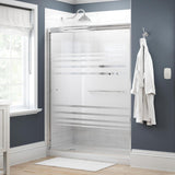 Simplicity 60 in. x 70 in. Semi-Frameless Traditional Sliding Shower Door in Nickel with Rain Glass - Super Arbor