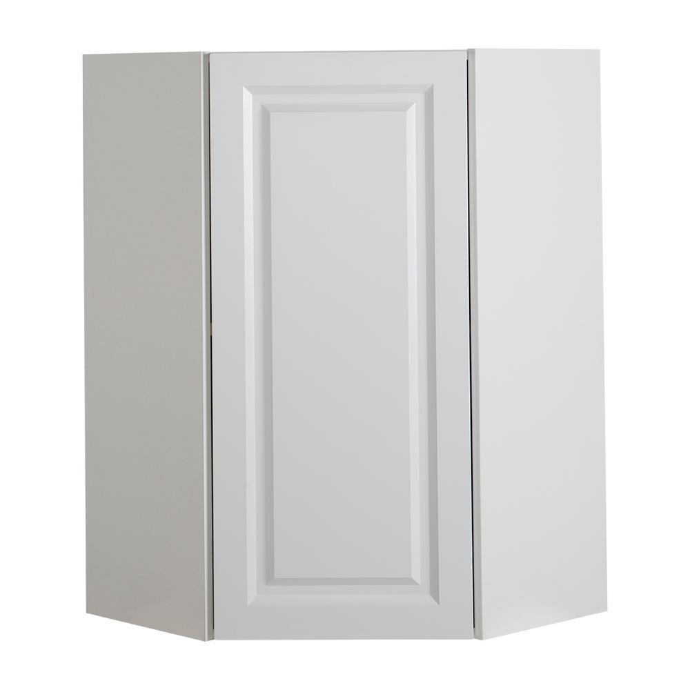 Benton Assembled 23.6x30x23.6 in. Corner Wall Cabinet in White - Super Arbor