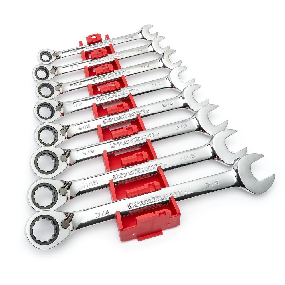 SAE Reversible Ratcheting Wrench Set (8 -Piece) - Super Arbor