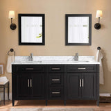Savona 72 in. W x 22 in. D x 36 in. H Bath Vanity in Espresso with Vanity Top in White with White Basin and Mirror - Super Arbor