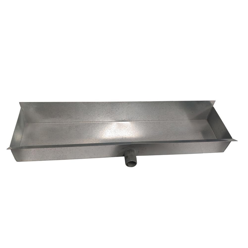 19 in. x 4 in. Drain Pan with Soldered Coupling 22-Gauge - Super Arbor
