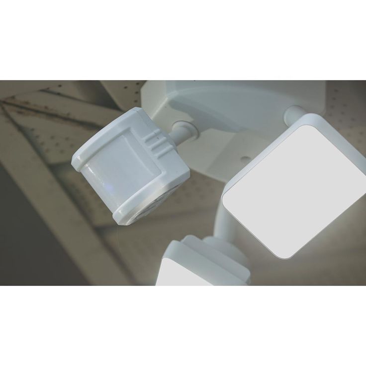 SECUR360 Wi-Fi Connected White Wired Twin Head Voice Activated Motion Activated Outdoor LED Security Flood Light 2000 Lumens