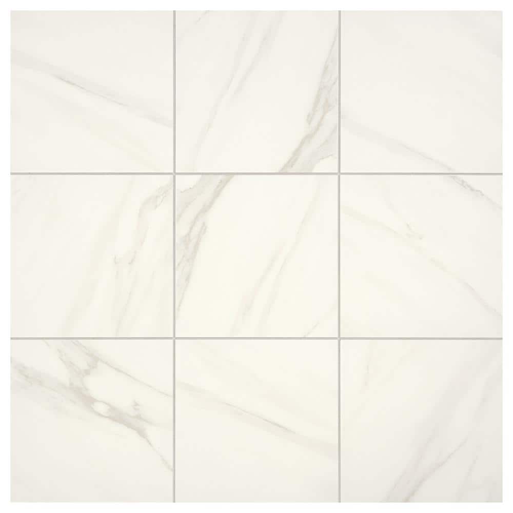 Daltile Selwyn Bianco Calacatta 12 in. x 12 in. Glazed Porcelain Floor and Wall Tile, Matte, 14.55 sq. ft. per Case