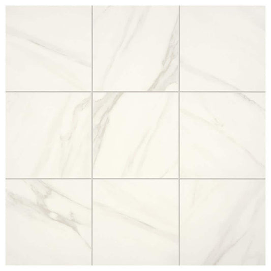 Daltile Selwyn Bianco Calacatta 12 in. x 12 in. Glazed Porcelain Floor and Wall Tile, Matte, 14.55 sq. ft. per Case