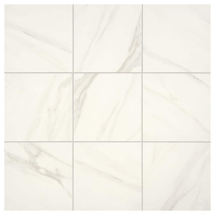Daltile Selwyn Bianco Calacatta 12 in. x 12 in. Glazed Porcelain Floor and Wall Tile, Matte, 14.55 sq. ft. per Case